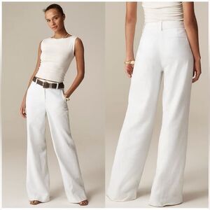 NWT J. Crew Carolina flare pant in stretch linen blend